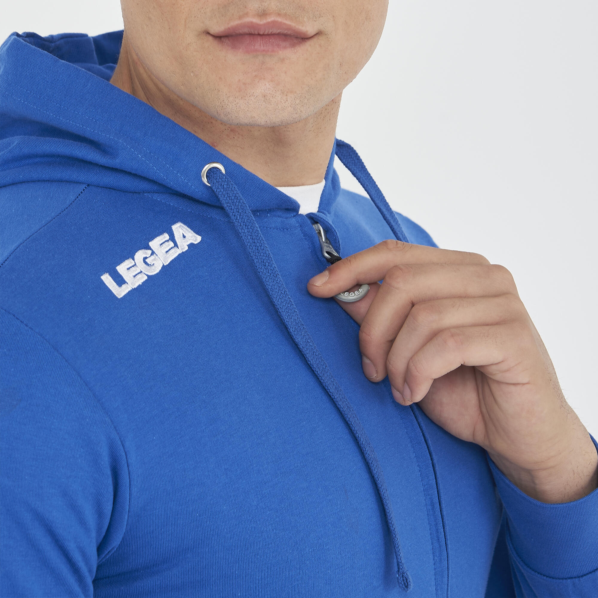 Damen Trainingspullover mit Halbzip Slim Fit Blau 4/7