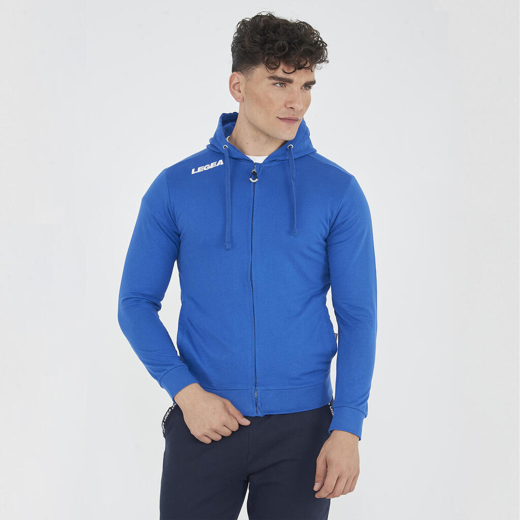 Суичър за тренировка с полуцип slim fit светло синьо