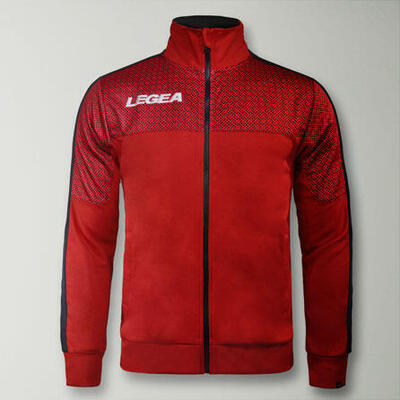 Junior outdoor jas rood-donkergrijs