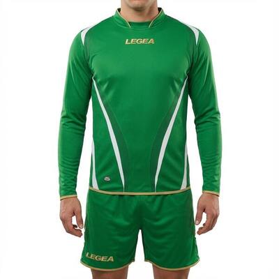 Maglia calcio a maniche lunghe in poliestere blu-bianco