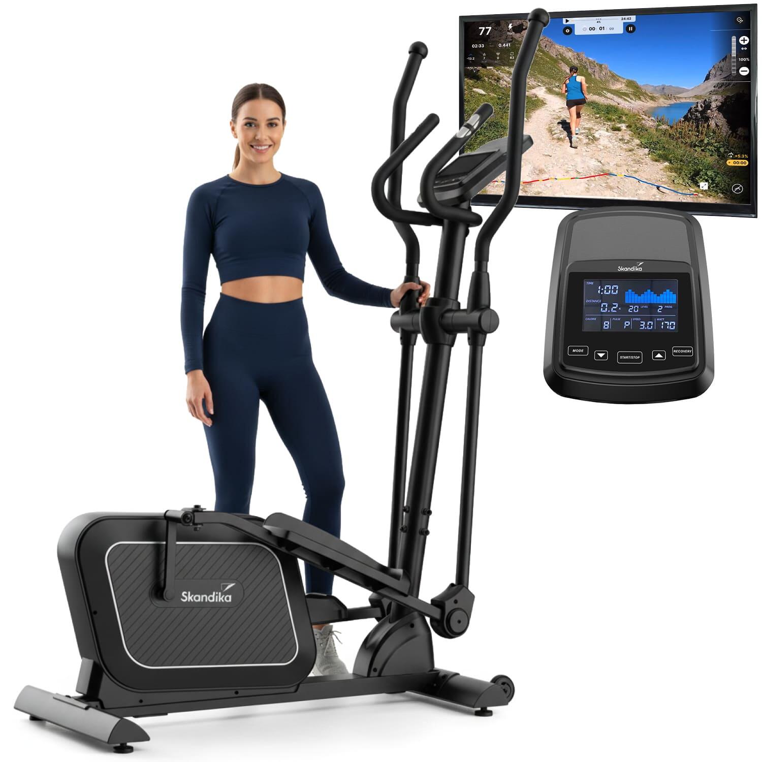 Skandika - Vélo Elliptique Connecté Fint P8-r - 32 Niveaux De Résistance - 22 Programmes - Vélo Elliptique - Noir - Taille Unique - Decathlon