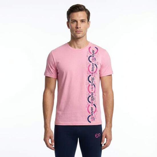 Homme Ensemble Entraînement Coton Élasthanne Rose-Bleu