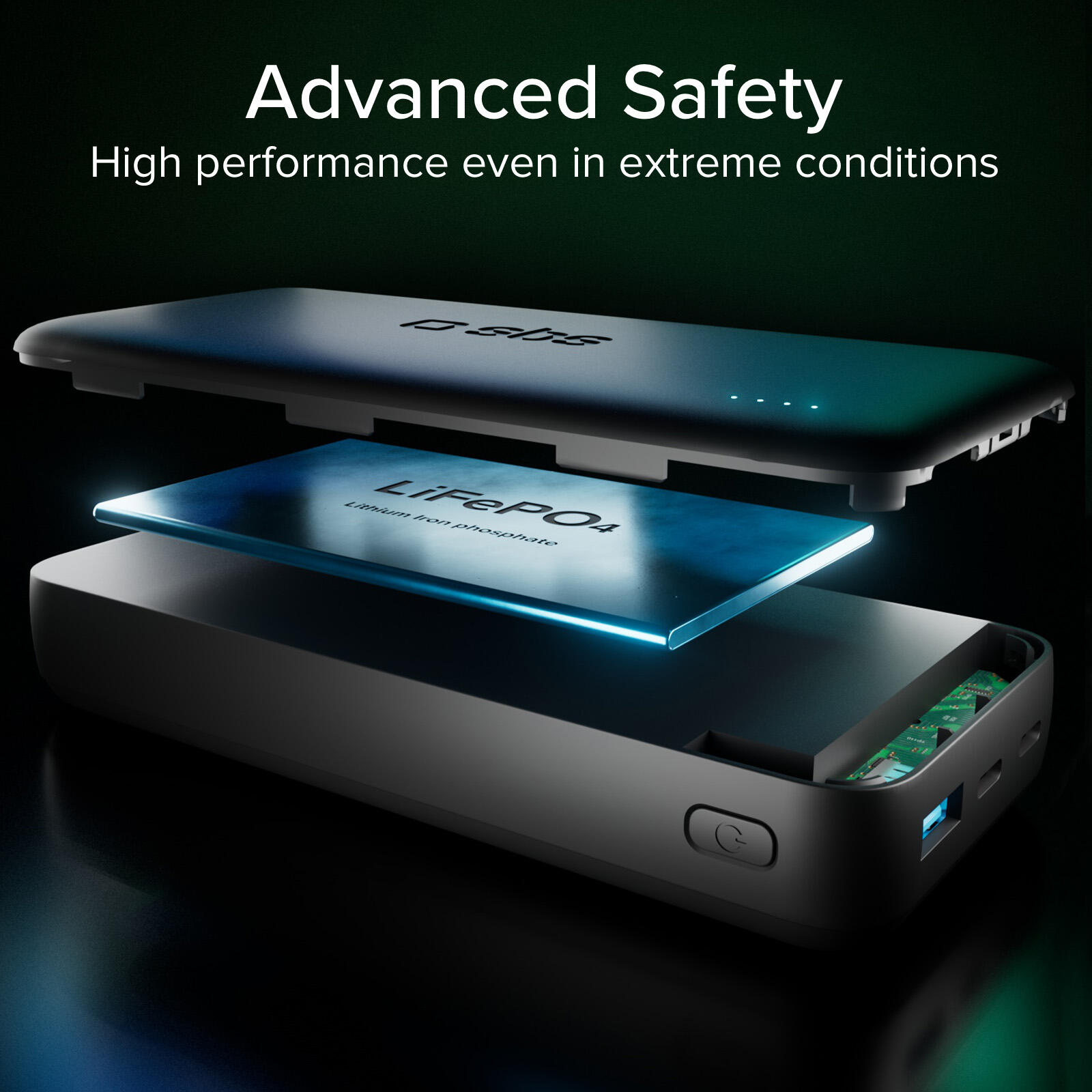 PowerBank con batteria LiFePO4 da 20000 mAh 3/8