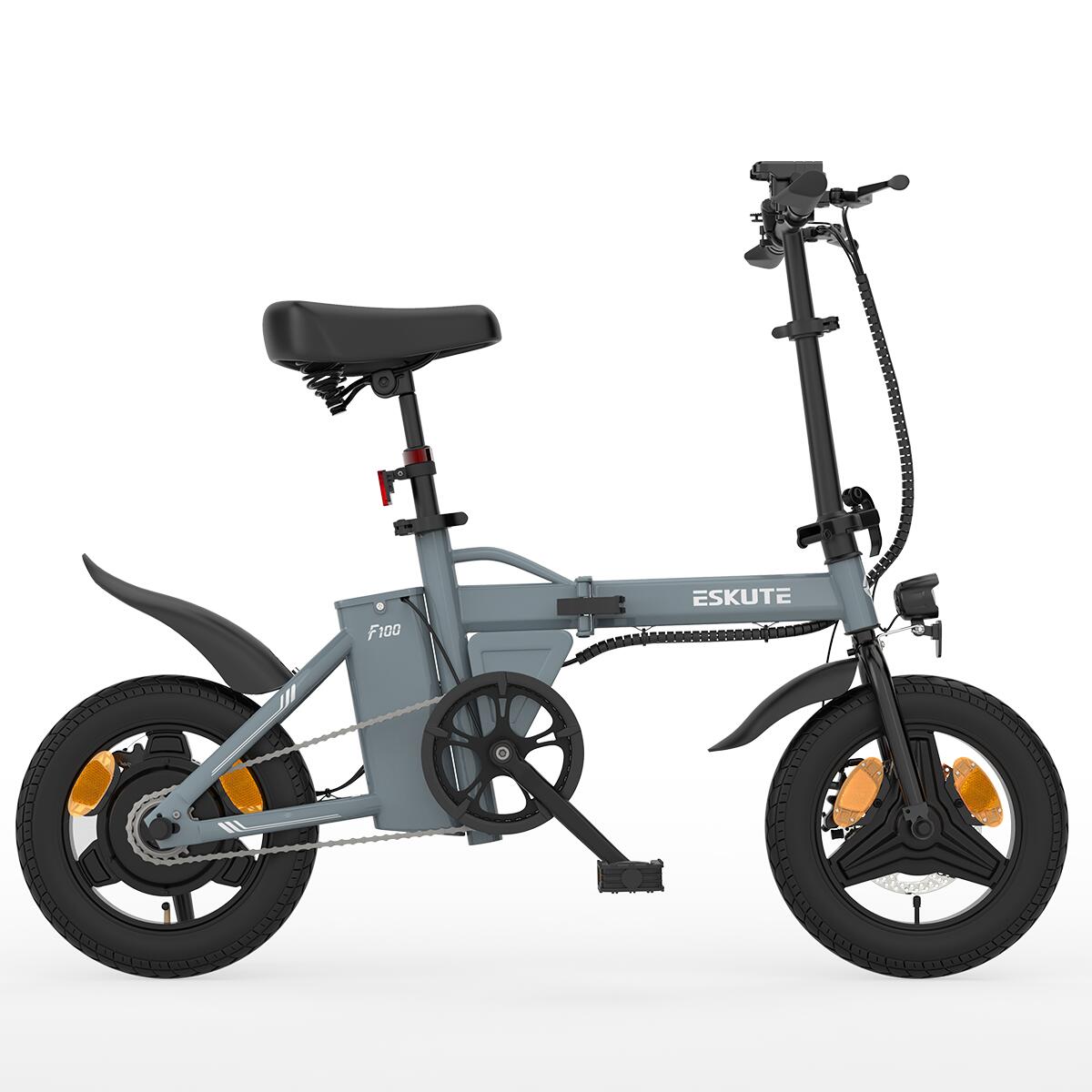 Bicicletta elettrica pieghevole ESKUTE F100 da 14" con batteria da 36V 9Ah 4/7