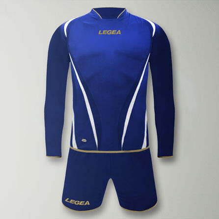 Heren Voetbal Langarmshirt Polyester Blauw-Wit Model 2/2