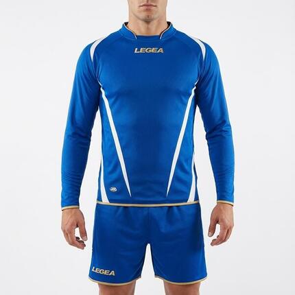 Homme Football Maillot Manches Longues Polyester Bleu-Blanc Modèle