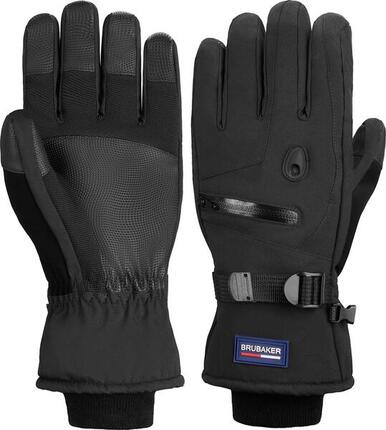 BRUBAKER Gants hiver ski imperméables coupe-vent unisexe thermo M/L