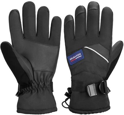 BRUBAKER Gants hiver ski imperméables coupe-vent unisexe thermo M/L