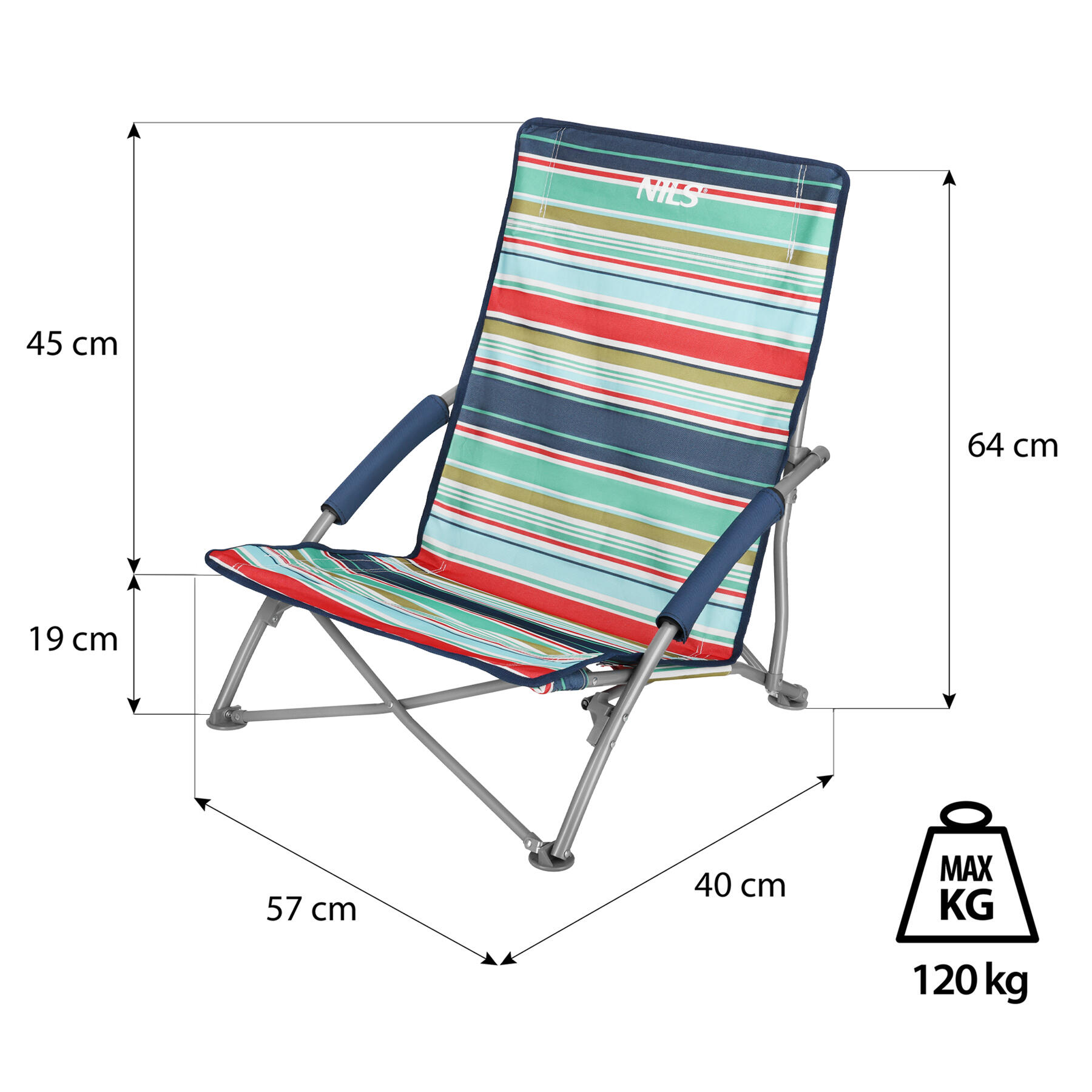 NILS Camp NC3035 Strandstuhl Klappstuhl Campingstuhl – Outdoor 3/7
