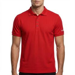 Homme Sport Polo Coton Élastique Rouge