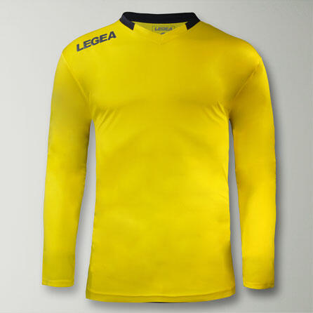 Homme Football Maillot Monaco ML Manches Longues Jaune-Bleu 2/4