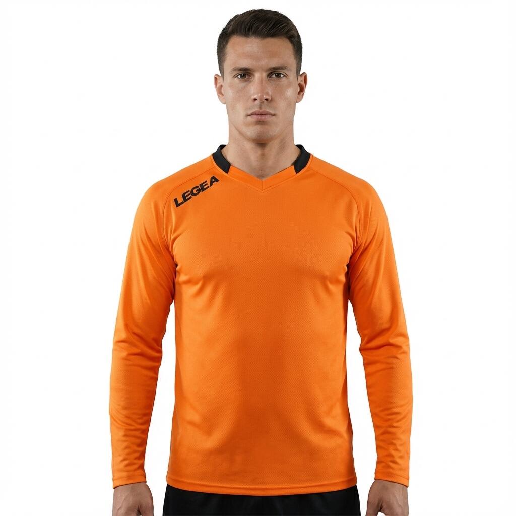 Men's Football Long Sleeve T-Shirt Monaco Orange-Black