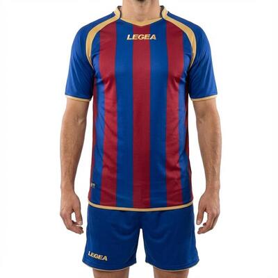 Kit calcio Dubai MC da allenamento e partita azzurro-nero