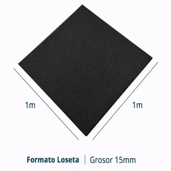 PAVIMENTOS ARQUISERVI Loseta de Caucho 1 x 1 m x 15 mm (Negro)