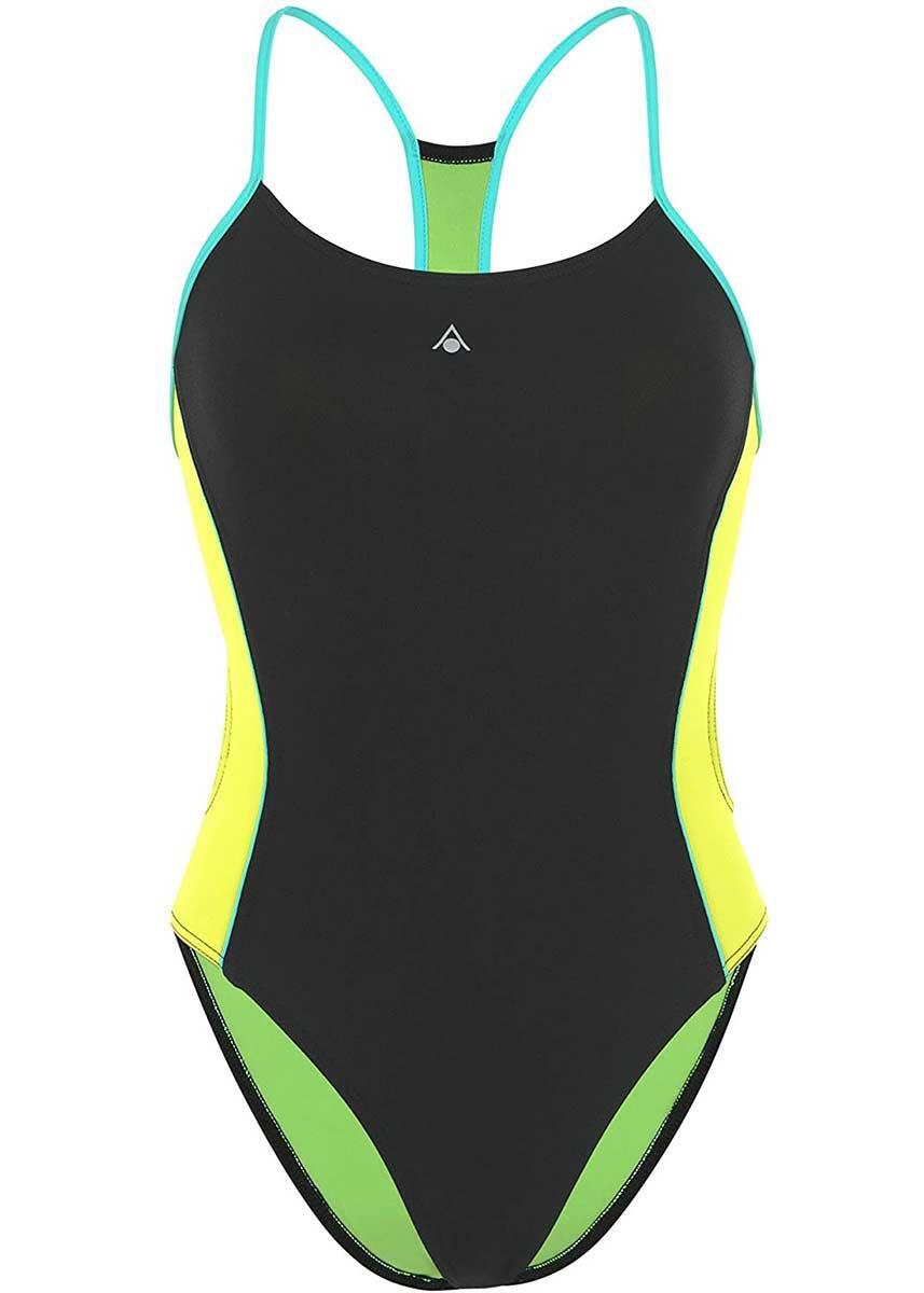 Costume ragazza Aqua Sphere Orla REPREVE® Nero/Verde 16 anni 4/5