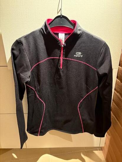 Tussen Particulieren - Warm hardloopshirt voor dames lange mouwen rits zw
