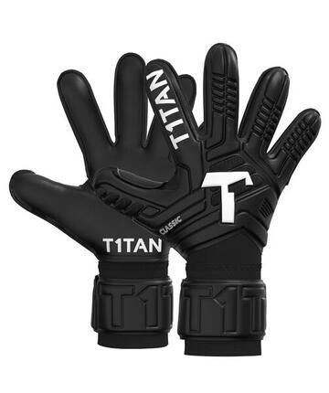 Torwarthandschuhe für Erwachsene Classic 1.0 Black-Out mit Fingerschutz