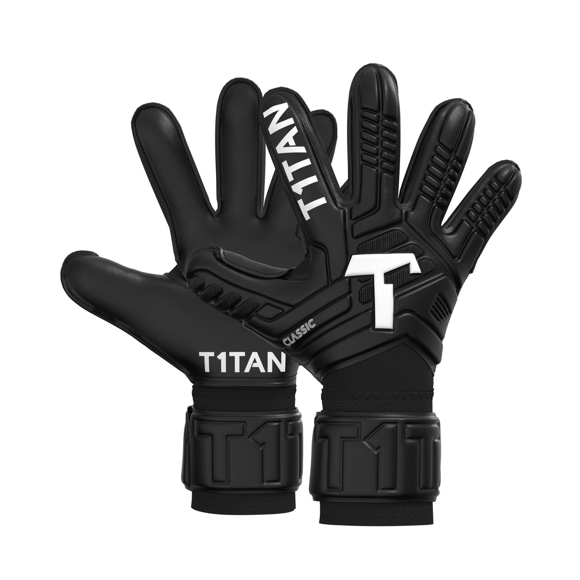 T1tan - Gants De Gardien De But Football Adulte Classic 1.0 Black-out Avec Barrettes - Gants De Gardien - Noir - 9 - Decathlon