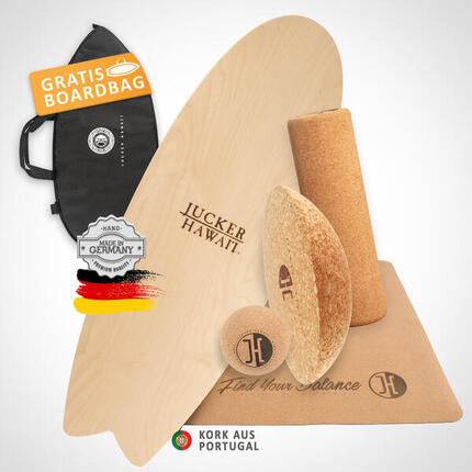 Balanceboard LOCAL WAVE Set XL | Korkrolle + Korkmatte + Halbkugel + Korkball