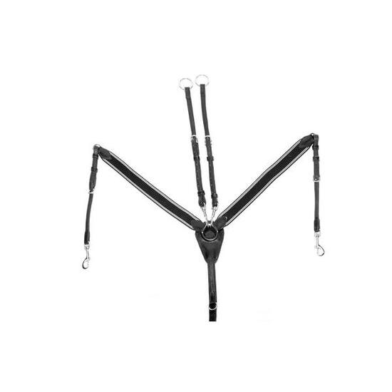 Collier de chasse élastique avec fourche de martingale en cuir double