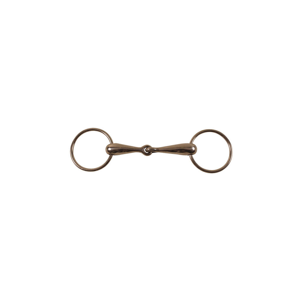 Solid ring snaffle bit in stainless steel