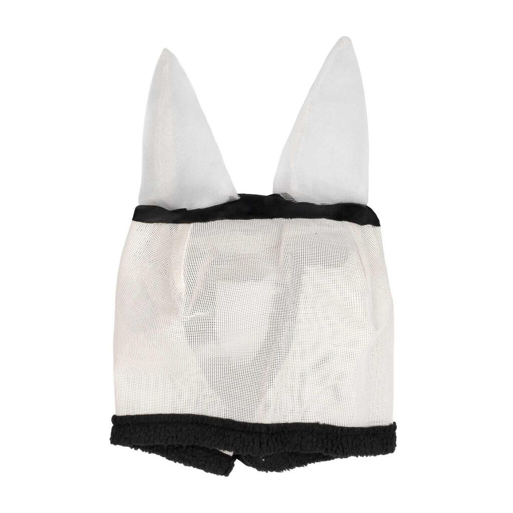 Pvc fly mask with ear covers and hook-and-loop closure