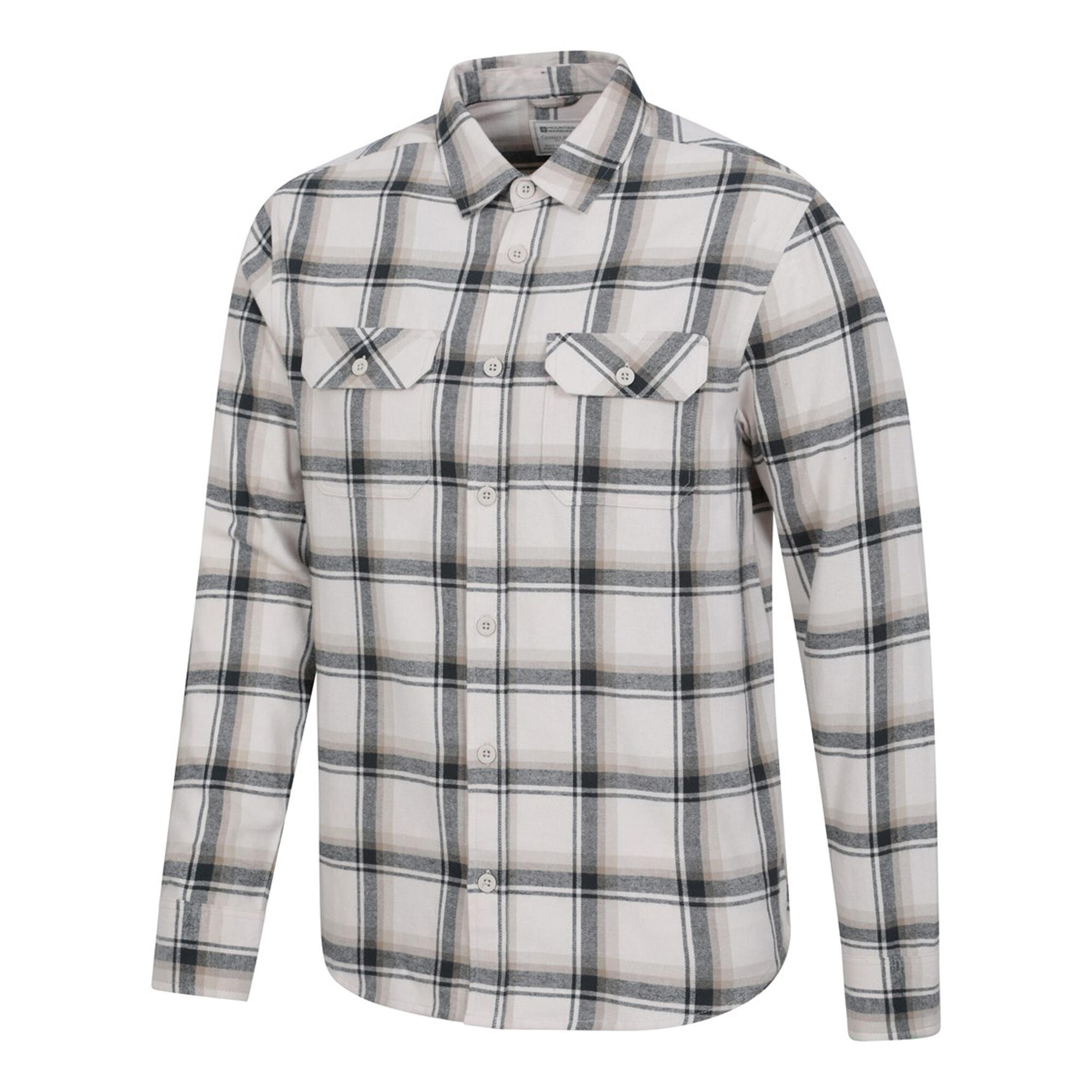 Camicia Manica Lunga Uomo Mountain Warehouse Trace Bianco Spento 3/4