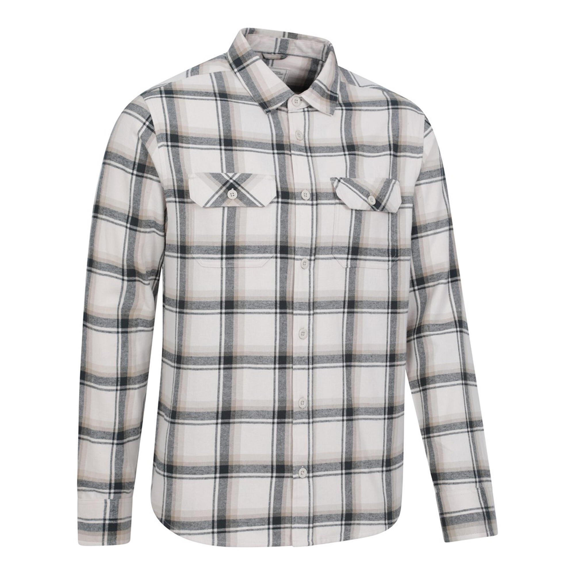 Camicia Manica Lunga Uomo Mountain Warehouse Trace Bianco Spento 4/4