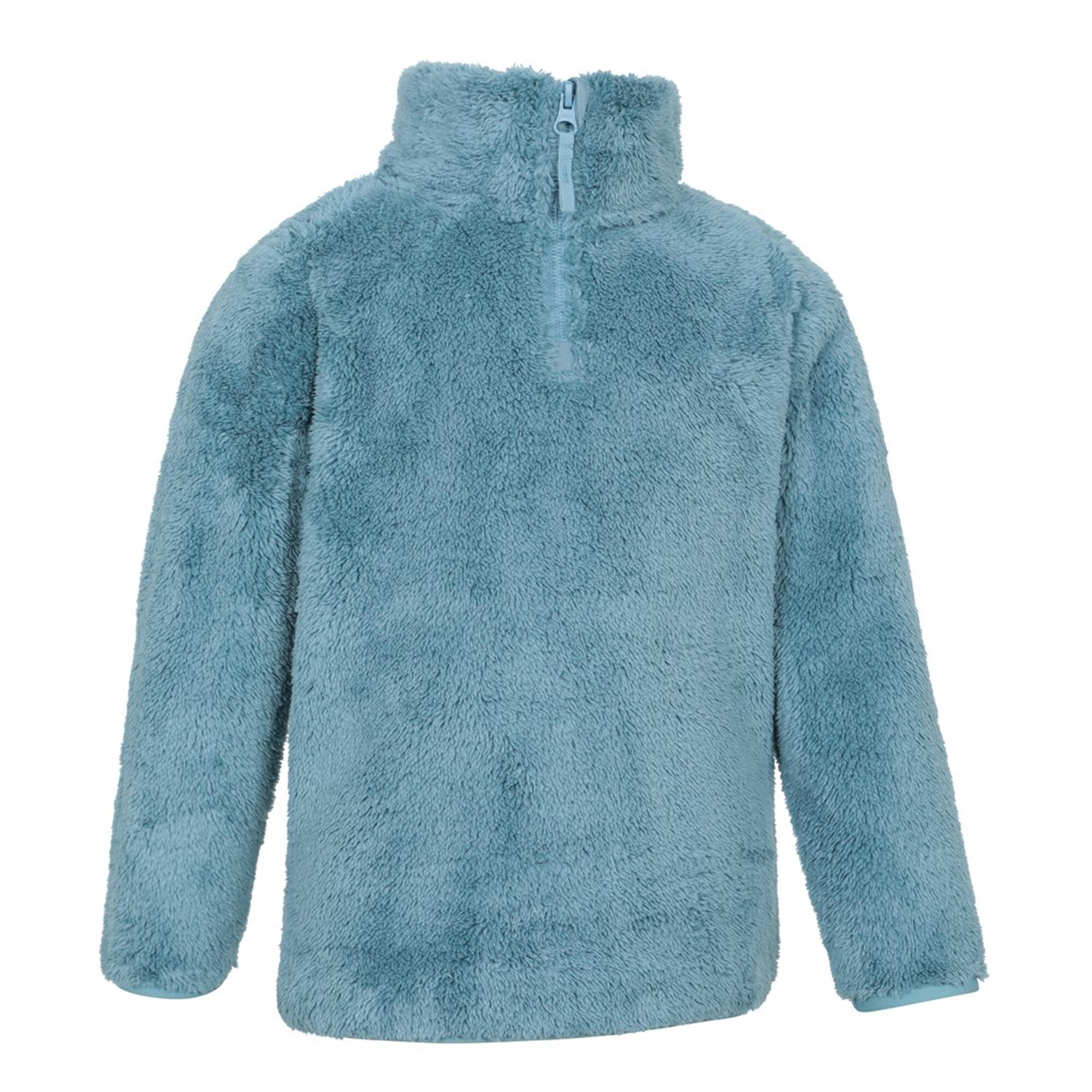 Childrens/Kids Teddy Half Zip Fleece Top (Teal) 4/4