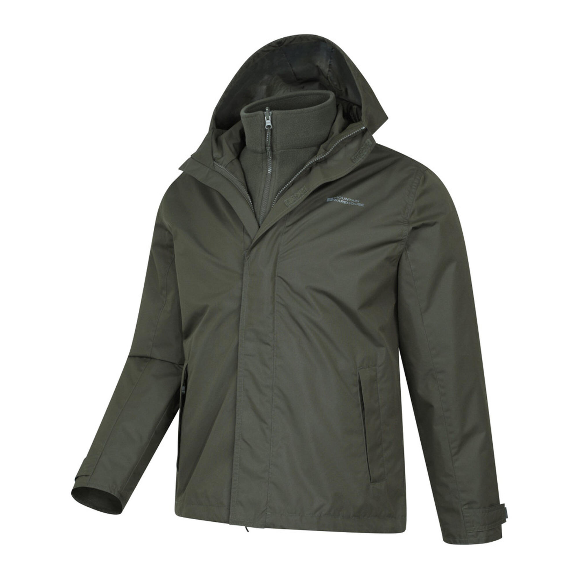 Mens Fell II 3 in 1 Jacket (Dark Khaki) 3/4