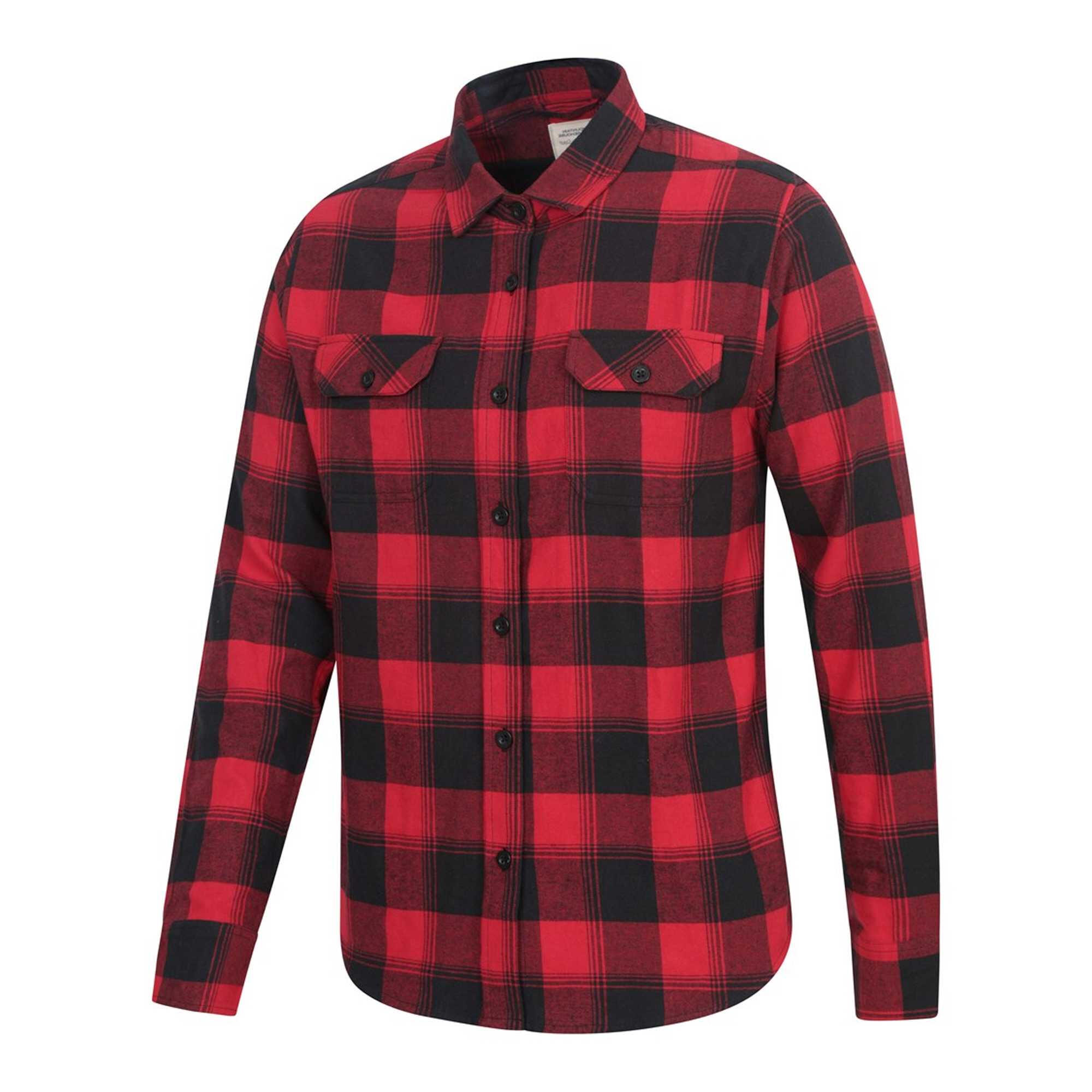 Camicia Manica Lunga Uomo Mountain Warehouse Trace Rosso 3/4