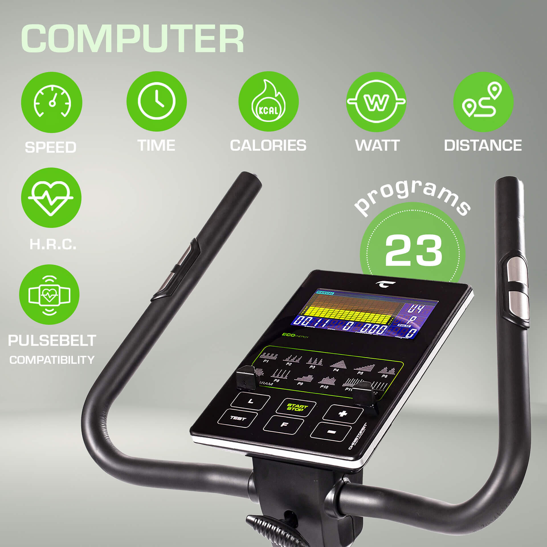 Heimtrainer mit Eigenantrieb - Stromlos - Bluetooth - bis 150kg - ECO 1000 4/9
