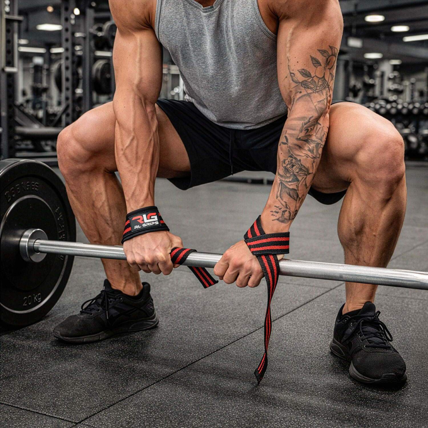 Straps Gym Acolchados para Entrenamiento RL Grips Rojo + Shaker de Regalo 3/7