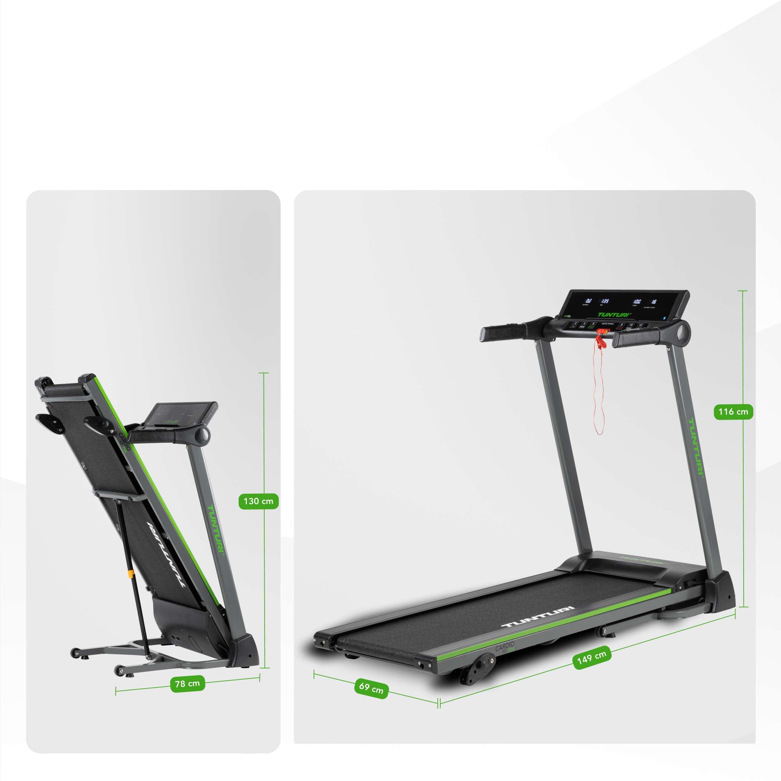 T25 Tapis de Course Pliant -  Fonction Inclinaison - Cardio Fit 4/8