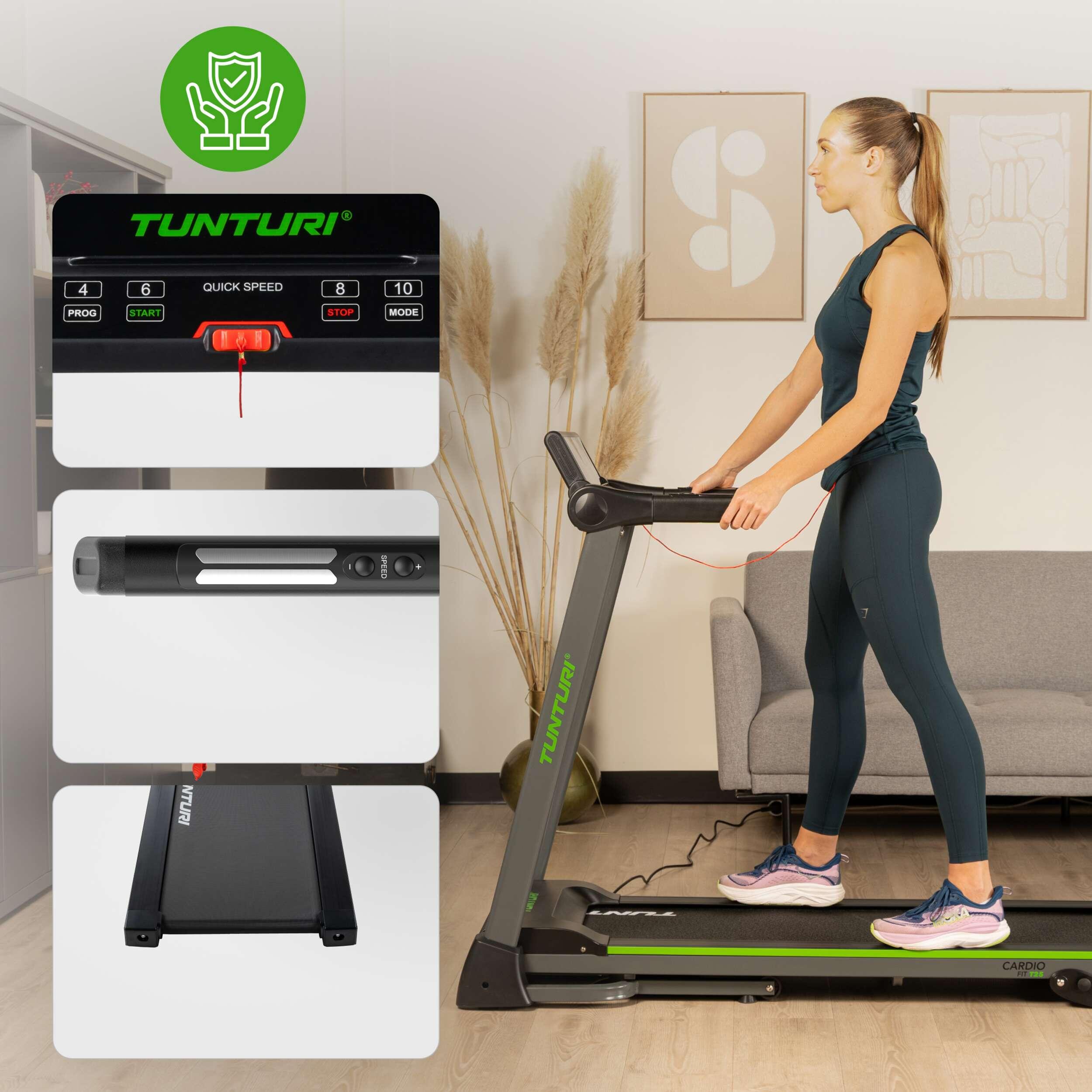 T25 Tapis de Course Pliant -  Fonction Inclinaison - Cardio Fit 6/8