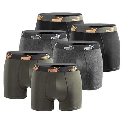 Boxers puma heren boxershorts 6-pack oranje zwart mix