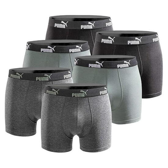 Boxers Puma Boxershorts 6-pack Homme Vert Noir Noir