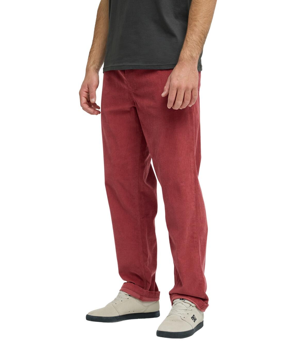 Pantalon TAXER REGULAR CORD Rouge Homme 3/4