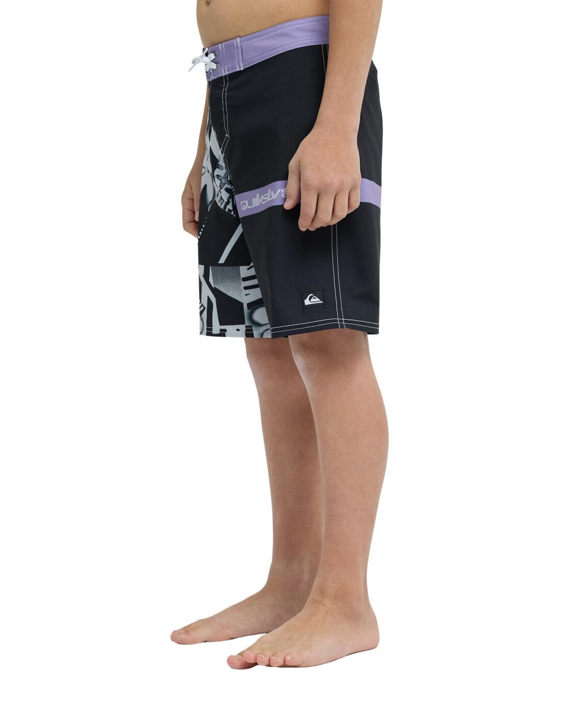 Boardshort SURFSILK STRAIGHT 17" Noir Garçon 3/4