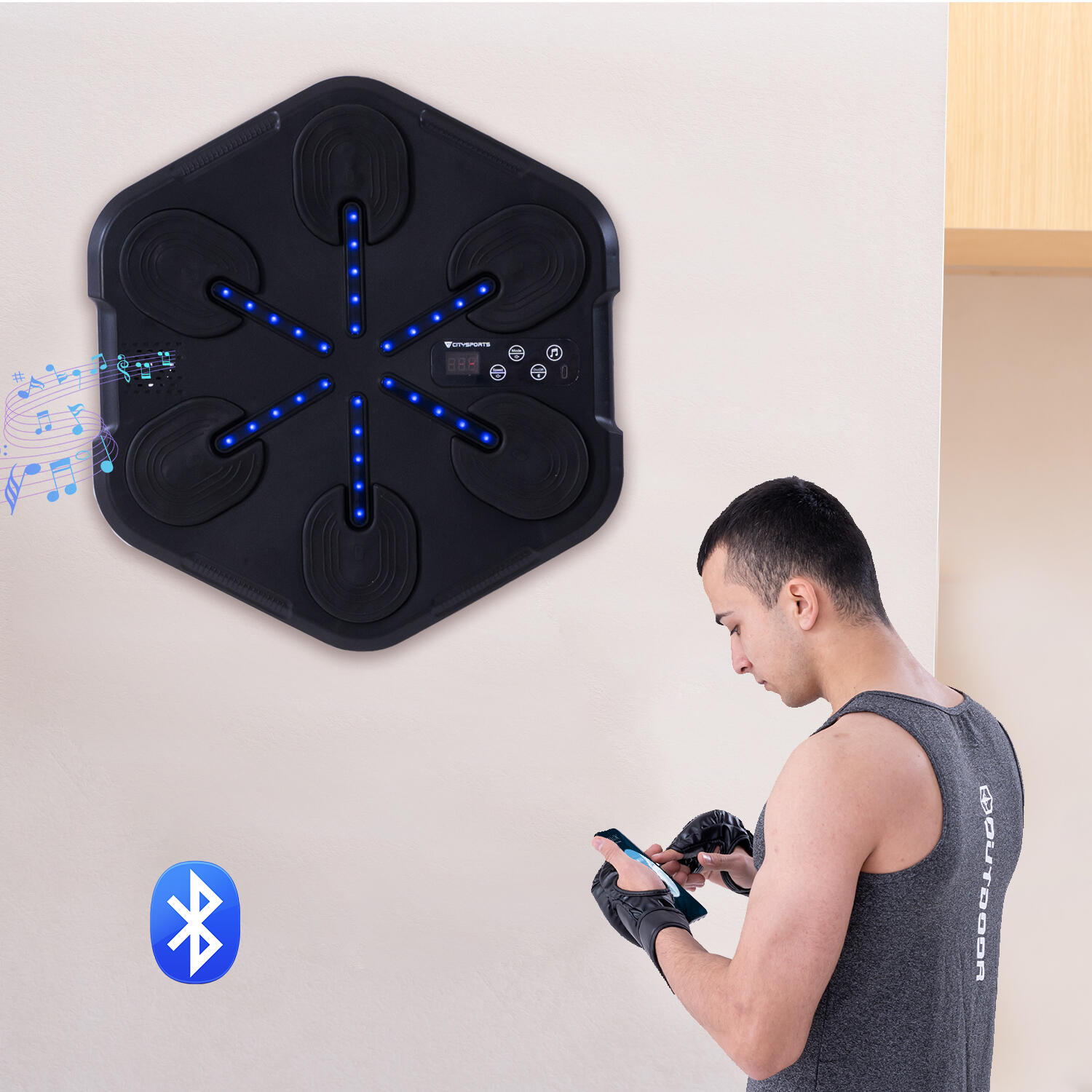 Muzikale boksmachine, bokstrainingsapparatuur, Bluetooth, familieboksspel 4/5