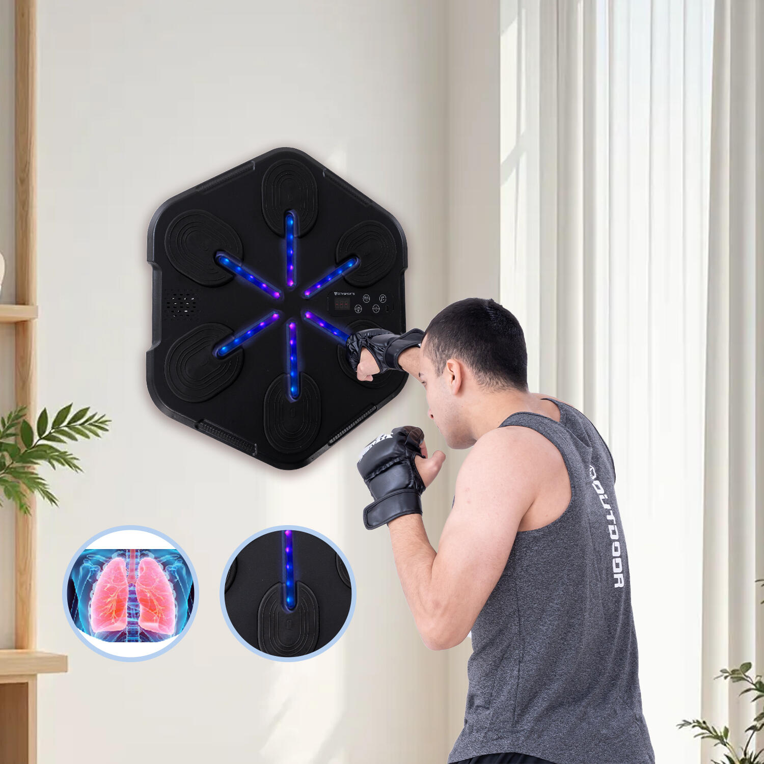Muzikale boksmachine, bokstrainingsapparatuur, Bluetooth, familieboksspel 5/5