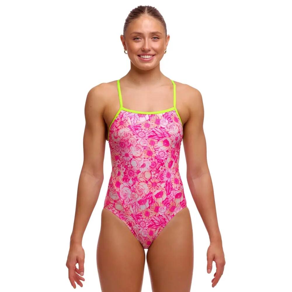 Funkita Rosie Cheeky Single Strap Swimsuit - Pink/Lime