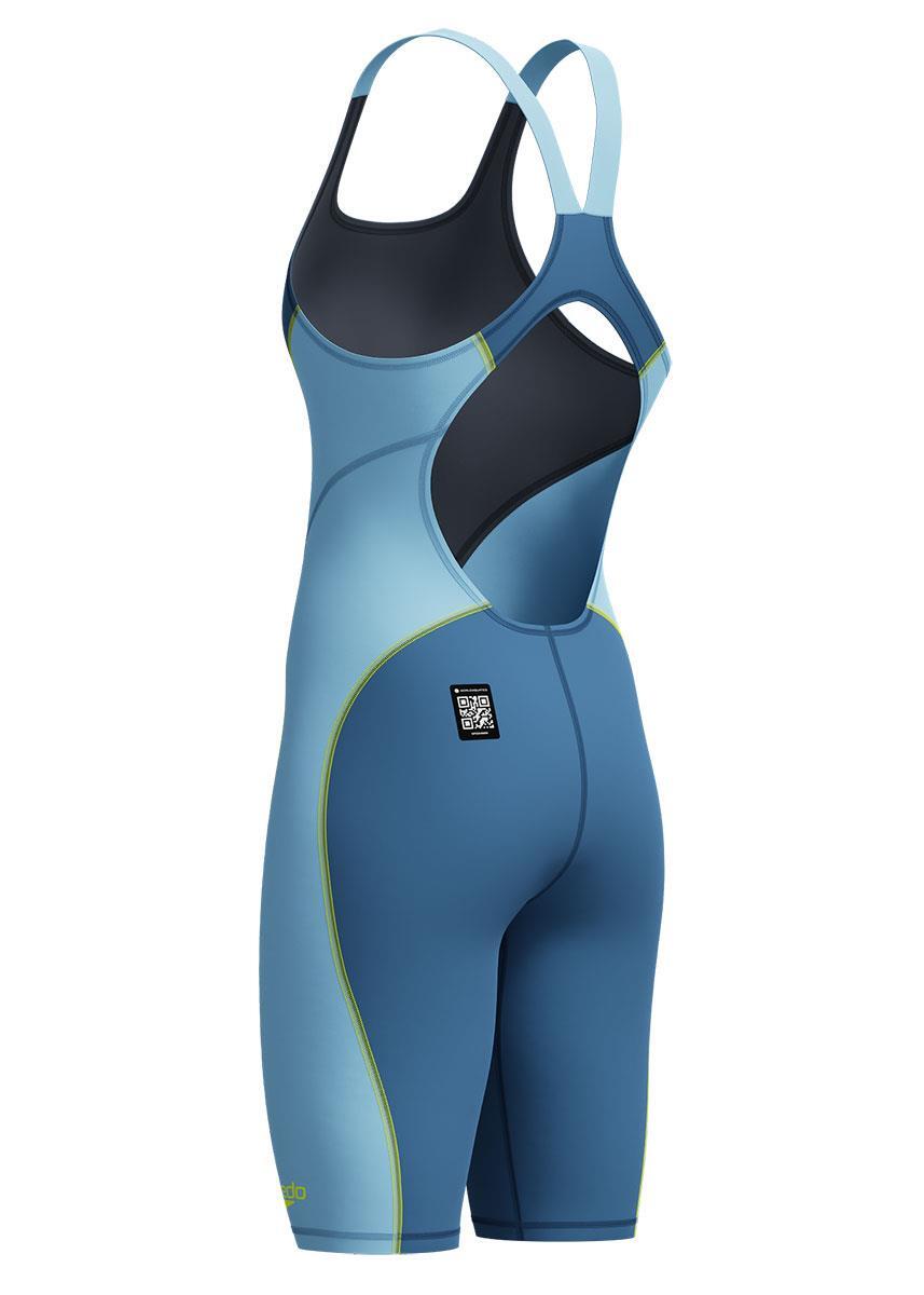 Speedo Fastskin HyperSpark Solid Openback Kneesuit mujer - Azul 3/5