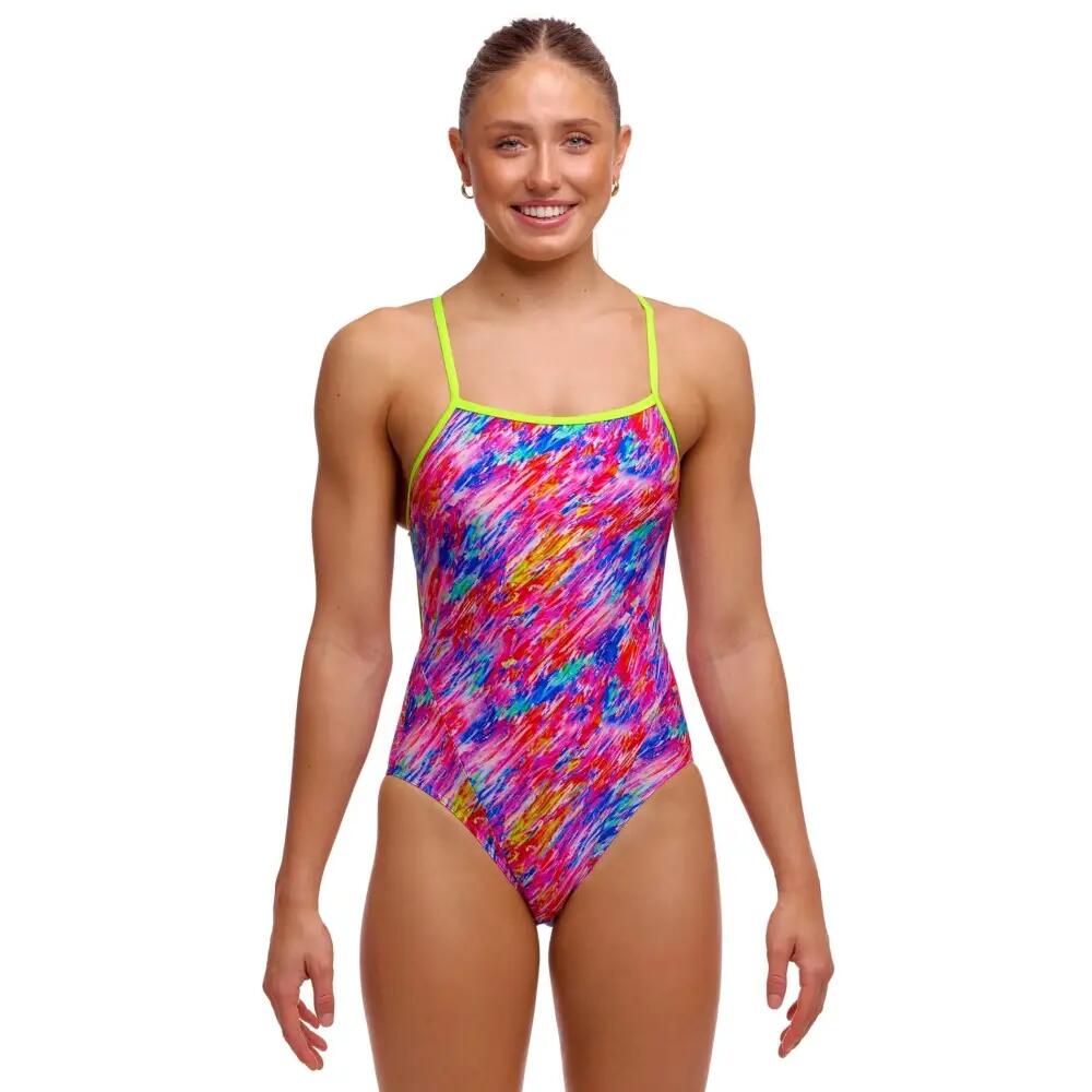 Funkita Blow In Single Strap Swimsuit - Pink/Blue 3/5