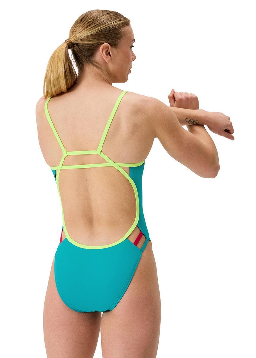 Fato de banho Speedo Solid Tri Back - Verde/Amarelo - UK 38 / EU 48 3/5