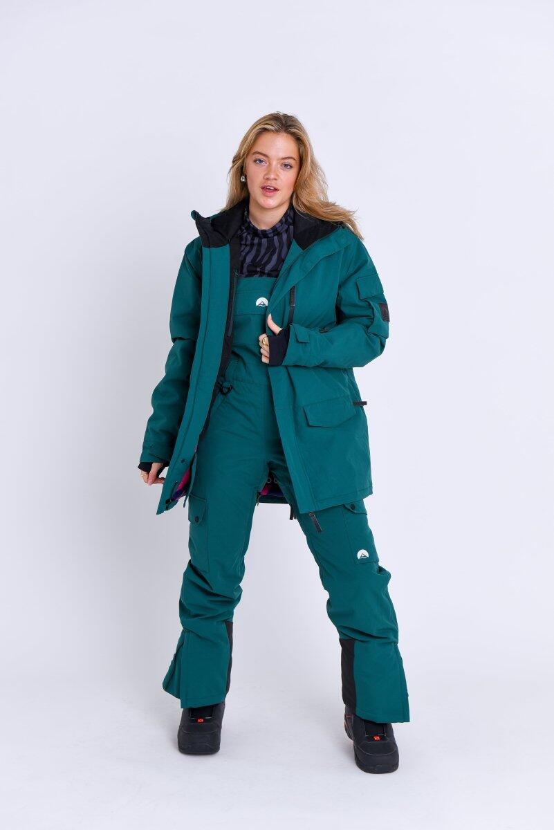 Damen Ski & Snowboard Latzhose Wasserdicht Yeh Girl Waldgrün 3/7