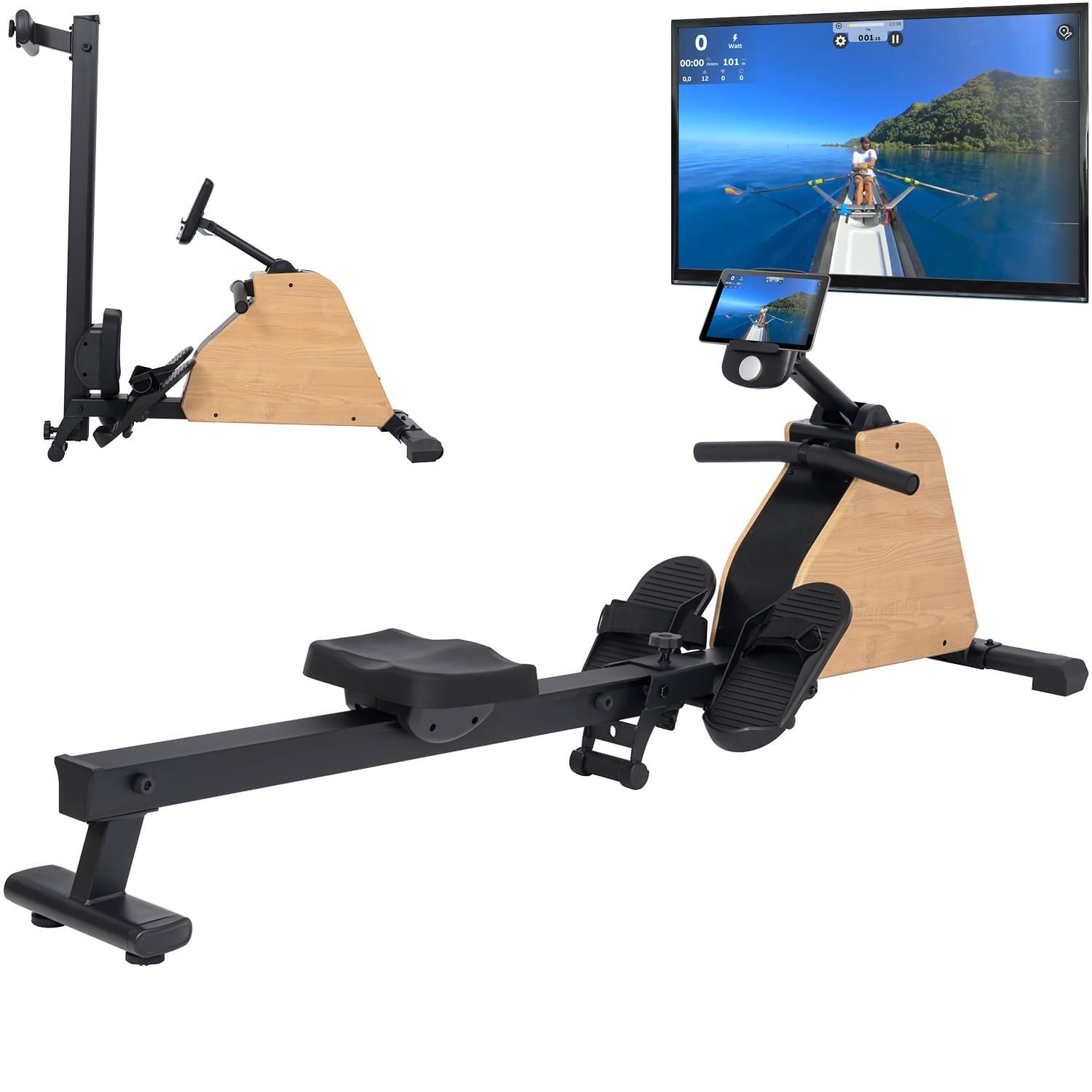 SKANDIKA Veslovací trenažér Treliv P6 skládací s ocelovým rámem a Bluetooth