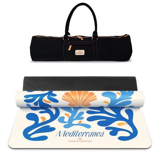 SEASHELL YOGAMAT VAN NATUURLIJK PU-RUBBER MET TAS