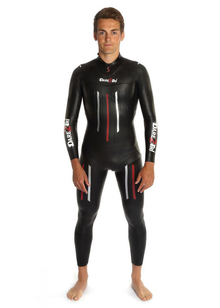 Combinaison néoprène Dare2Tri MACH3 S.7 homme - Noir/Rouge - Taille S 4/5