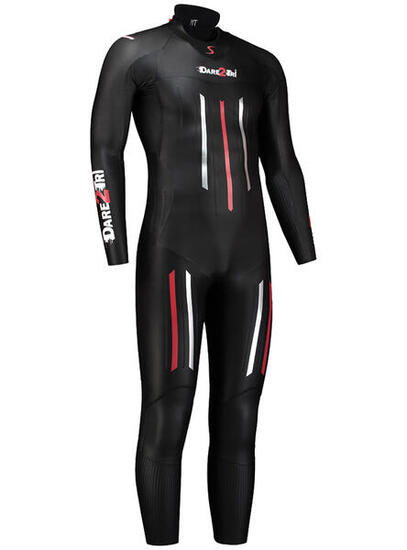 Combinaison néoprène Dare2Tri MACH3 S.7 homme - Noir/Rouge - Taille S